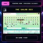 The Galar Dex in-game view for Pokemon HOME using a Nintendo Account.