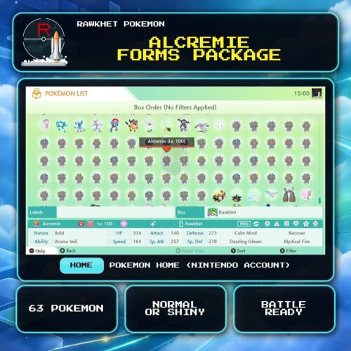 Alcremie Forms Package for Pokemon HOME using a Nintendo Account.