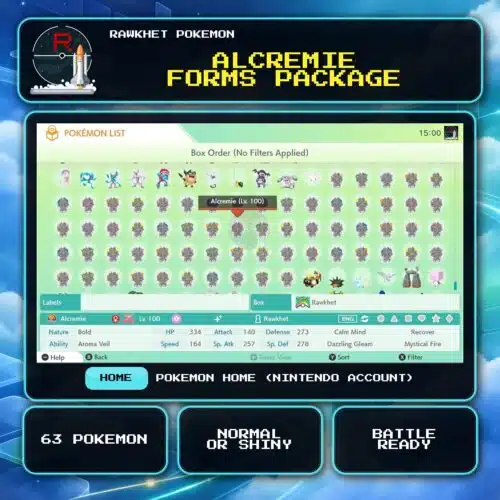 Alcremie Forms Package for Pokemon HOME using a Nintendo Account.