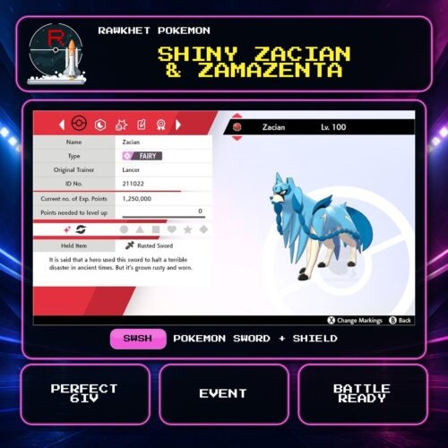 Shiny Zacian & Zamazenta for Pokemon Sword and Shield.