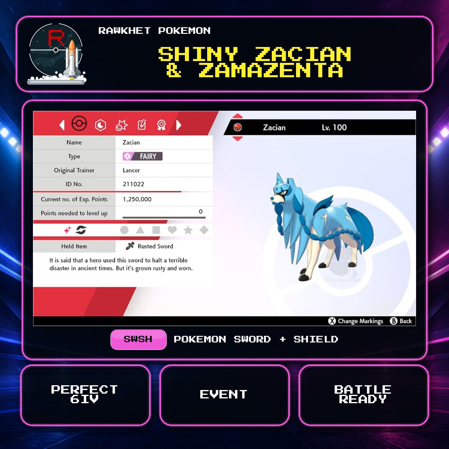 Shiny Zacian & Zamazenta for Pokemon Sword and Shield Shiny Zacian & Zamazenta for Pokemon Sword and Shield.