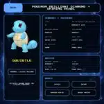 Squirtle details for Pokemon Brilliant Diamond and Shining Pearl.