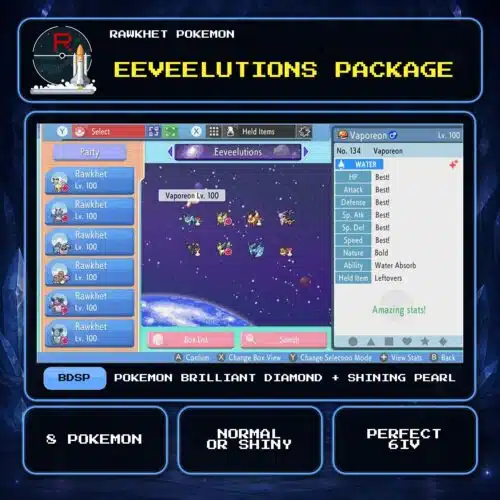 Eeveelutions Package for Pokemon Brilliant Diamond and Shining Pearl.