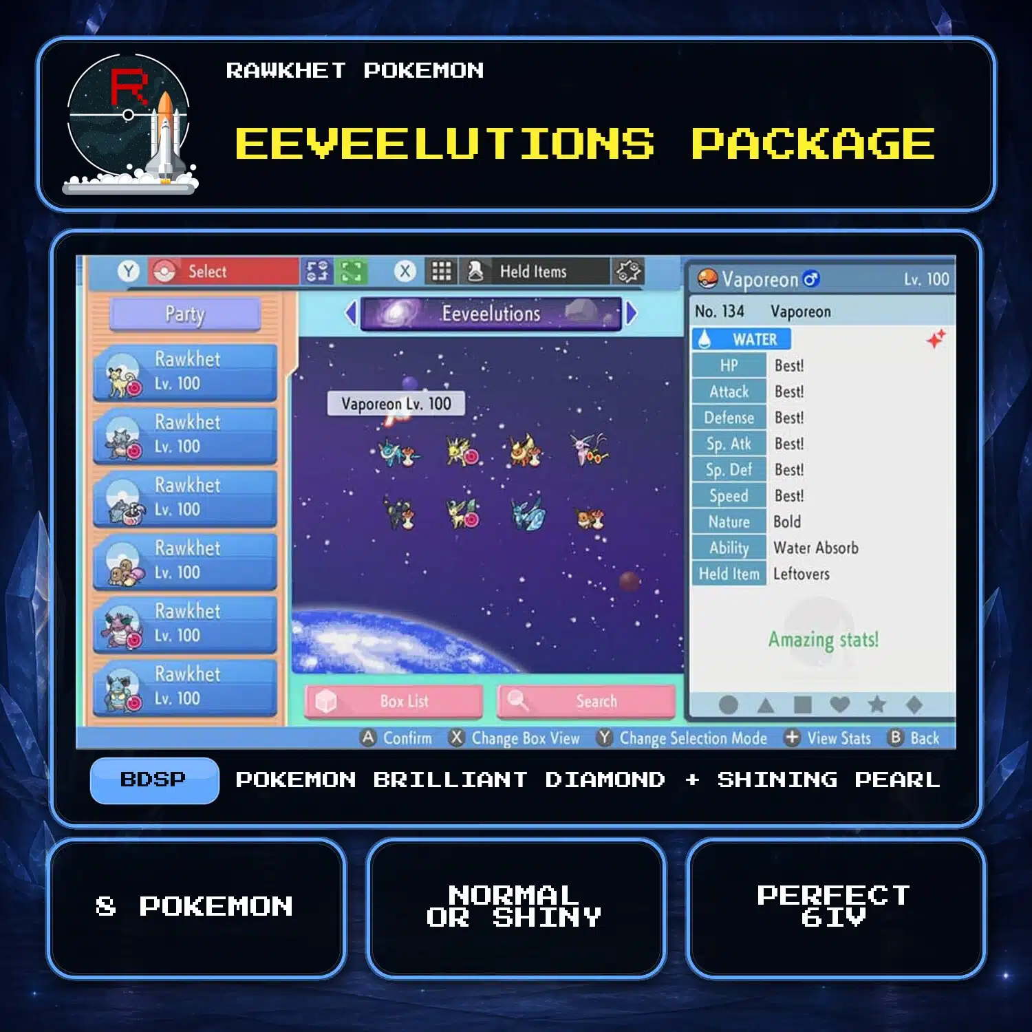 Eeveelutions Package for Pokemon Brilliant Diamond and Shining Pearl Eeveelutions Package for Pokemon Brilliant Diamond and Shining Pearl.