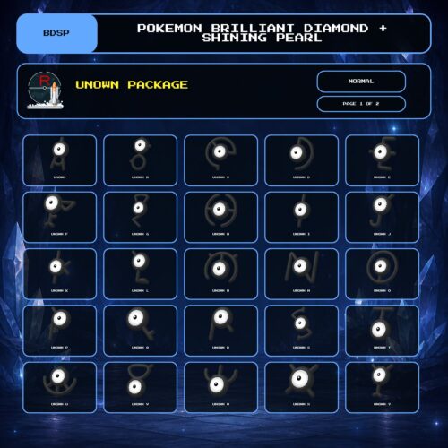Unown Package, Normal box view for Pokemon Brilliant Diamond and Shining Pearl.
