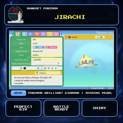 Jirachi for Pokemon Brilliant Diamond and Shining Pearl.