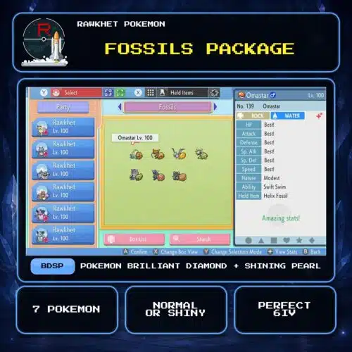 Fossils Package for Pokemon Brilliant Diamond and Shining Pearl.