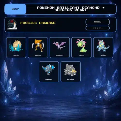 Fossils Package, Normal box view for Pokemon Brilliant Diamond and Shining Pearl.