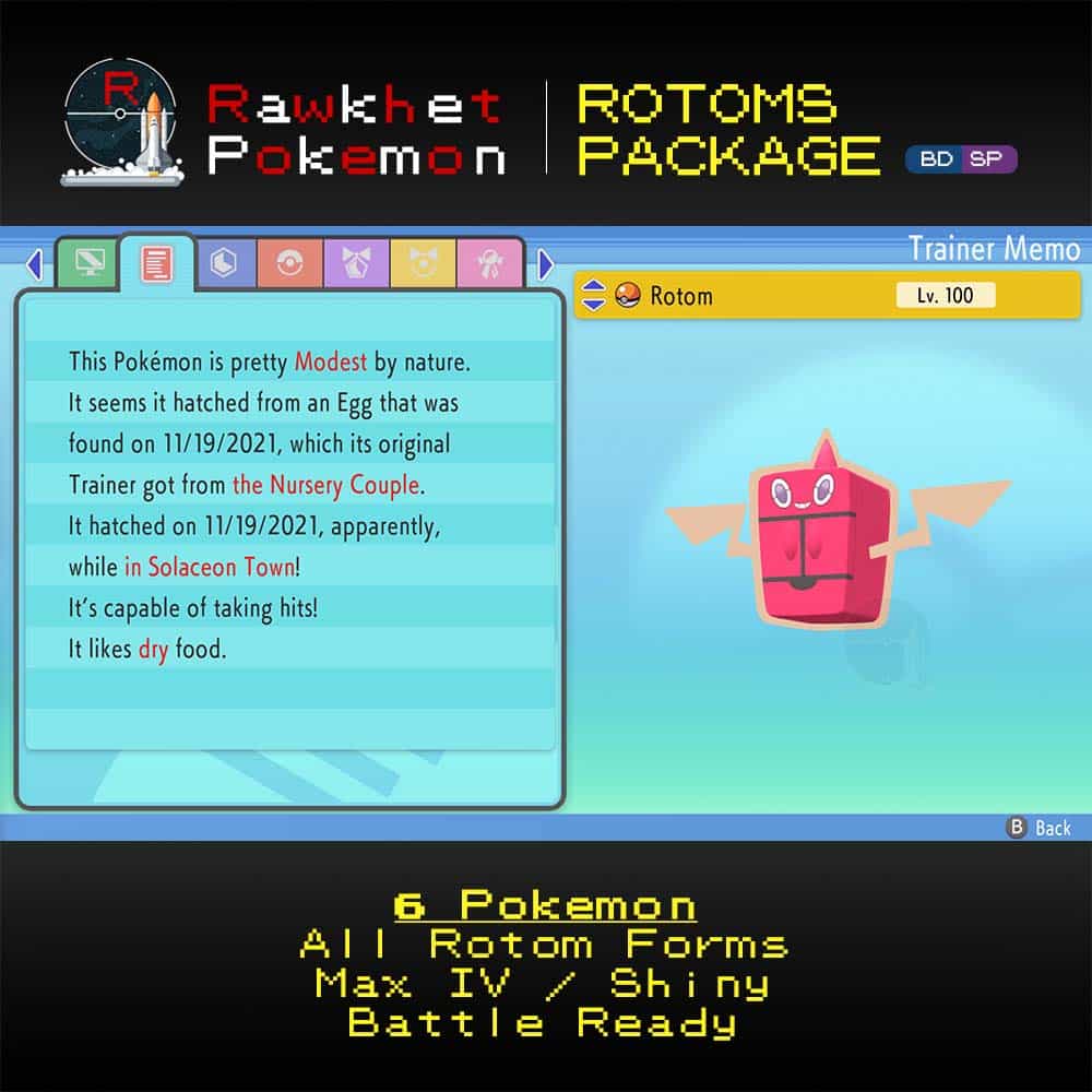 BDSP_Rotoms_03 Rotom Forms Package (6x, 6IV, Shiny, Battle Ready) - Pokemon Brilliant Diamond & Shining Pearl - Image 3