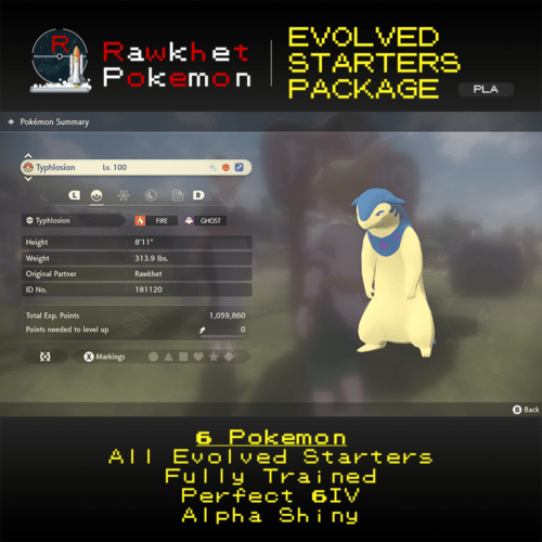 PLA Evolved Starters - Typhlosion Summary