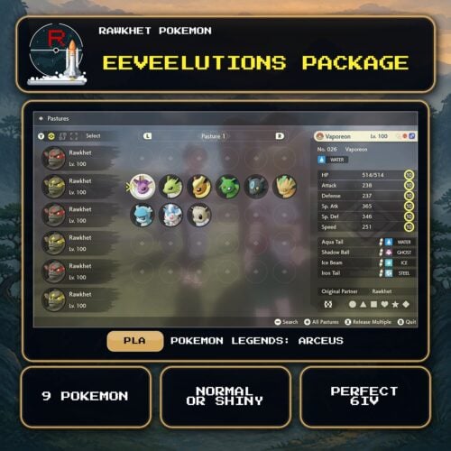 Eeveelutions Package for Pokemon Legends: Arceus.