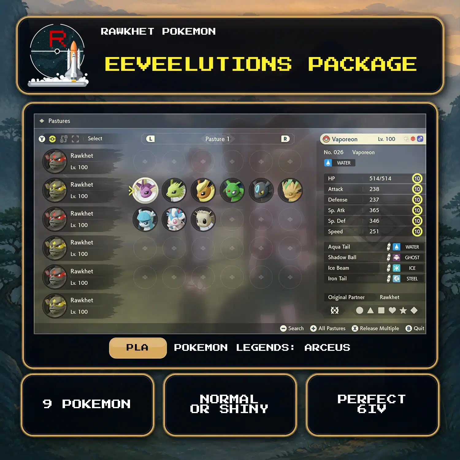 Eeveelutions Package for Pokemon Legends: Arceus Eeveelutions Package for Pokemon Legends: Arceus.