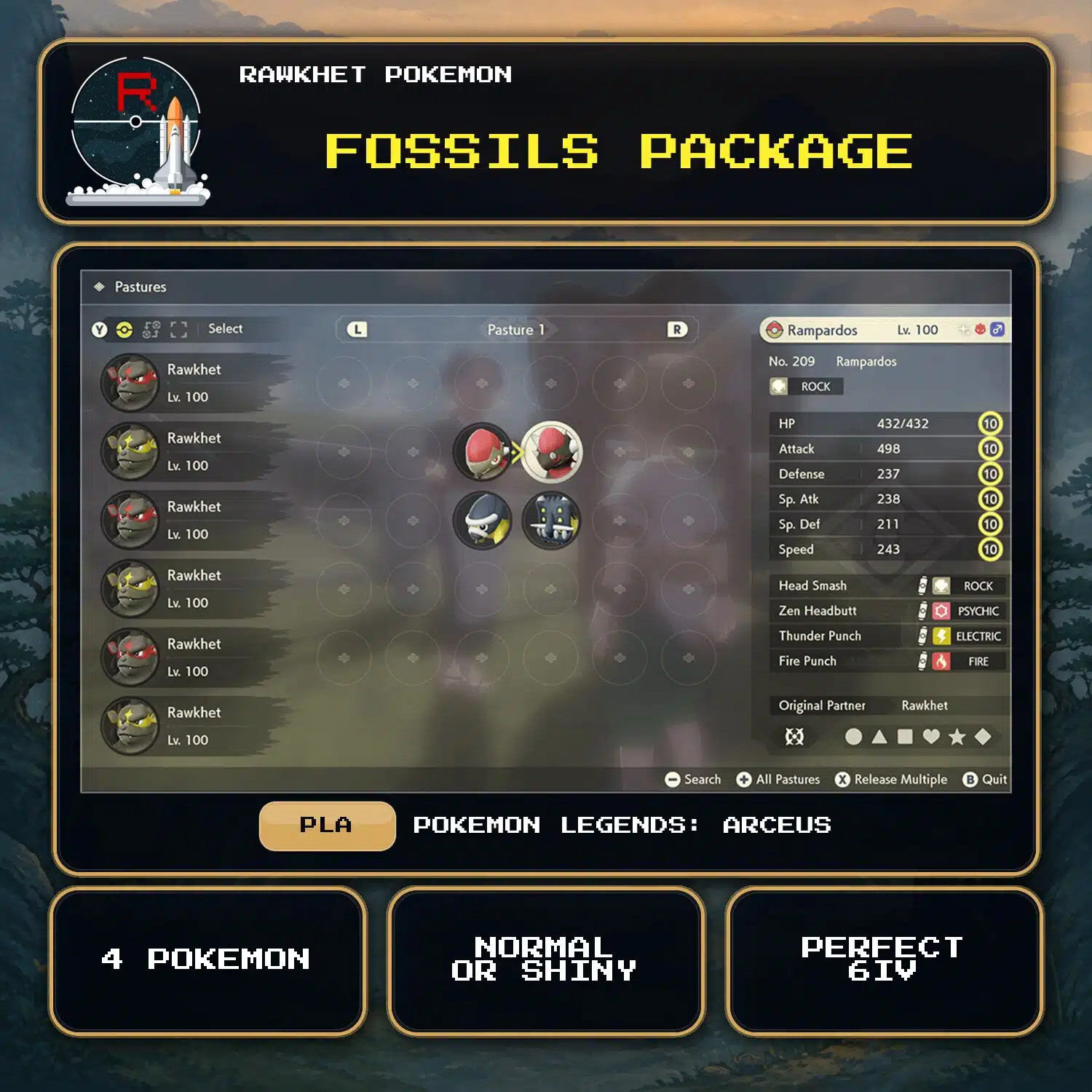 Fossils Package for Pokemon Legends: Arceus Fossils Package for Pokemon Legends: Arceus.