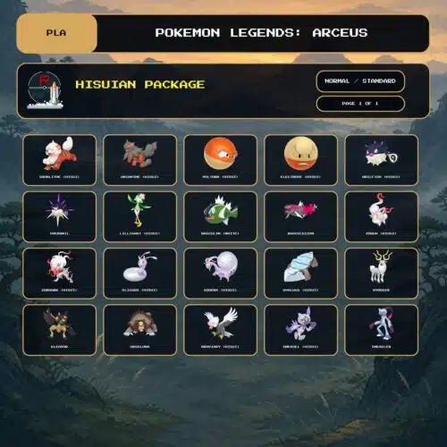 Hisuian Package, Normal, Standard box view for Pokemon Legends: Arceus.