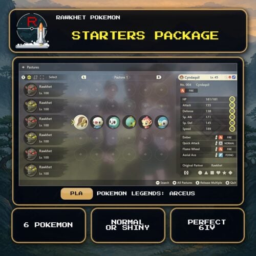 Starters Package for Pokemon Legends: Arceus.