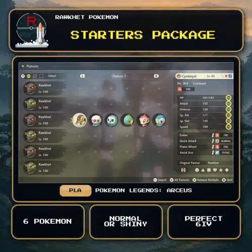 Starters Package for Pokemon Legends: Arceus.