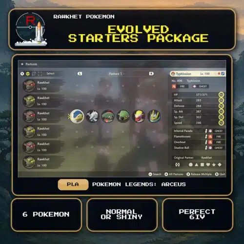 Evolved Starters Package for Pokemon Legends: Arceus.
