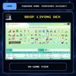BDSP Living Dex in-game view for Pokemon HOME using a Nintendo Account.
