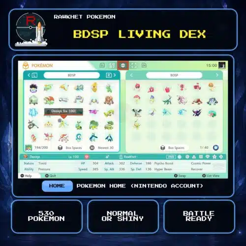 BDSP Living Dex for Pokemon HOME using a Nintendo Account.