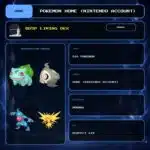 BDSP Living Dex, Normal overview for Pokemon HOME using a Nintendo Account.
