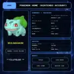 Bulbasaur details for Pokemon HOME using a Nintendo Account.