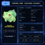 Shiny Bulbasaur details for Pokemon HOME using a Nintendo Account.