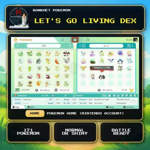 Let's Go Living Dex for Pokemon HOME using a Nintendo Account.