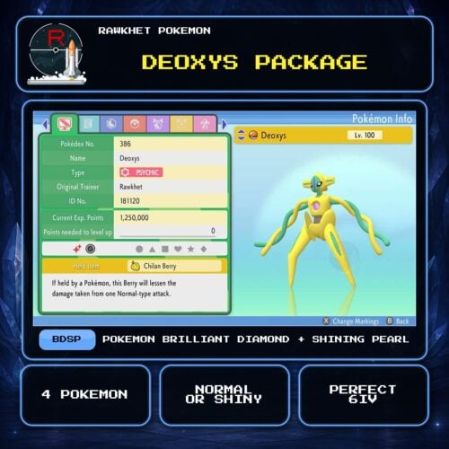 Deoxys Package for Pokemon Brilliant Diamond and Shining Pearl.
