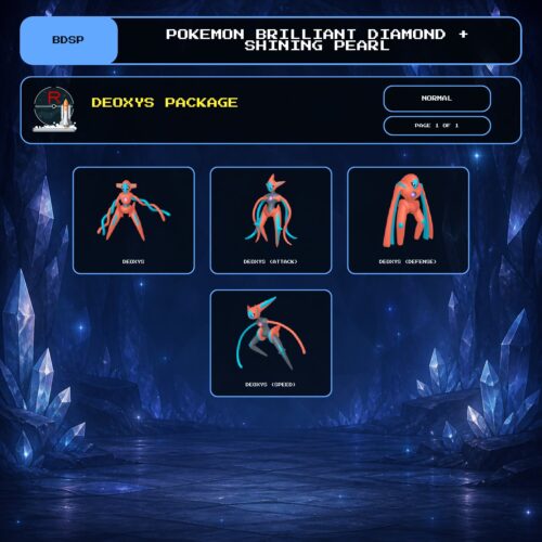 Deoxys Package, Normal box view for Pokemon Brilliant Diamond and Shining Pearl.