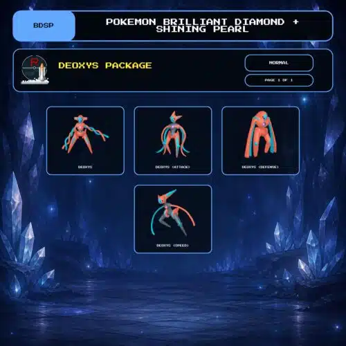 Deoxys Package, Normal box view for Pokemon Brilliant Diamond and Shining Pearl.