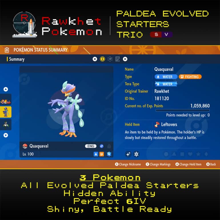 SV Paldea Evolved Starters Trio - Quaquaval Summary