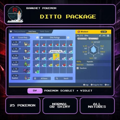 Ditto Package for Pokemon Scarlet and Violet.
