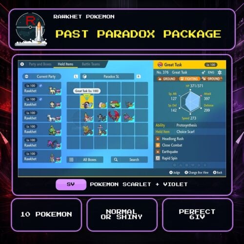 Past Paradox Package for Pokemon Scarlet and Violet.