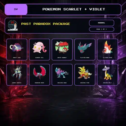 Past Paradox Package, Normal box view for Pokemon Scarlet and Violet.