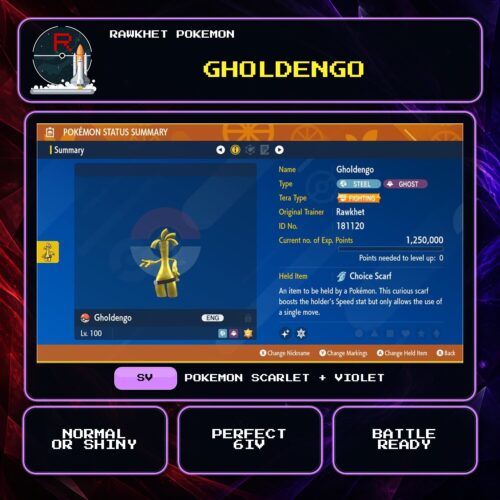 Gholdengo for Pokemon Scarlet and Violet.