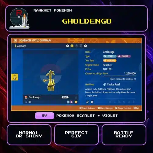Gholdengo for Pokemon Scarlet and Violet.
