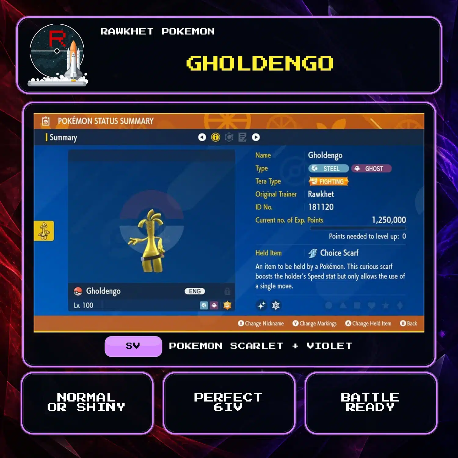 Gholdengo for Pokemon Scarlet and Violet Gholdengo for Pokemon Scarlet and Violet.