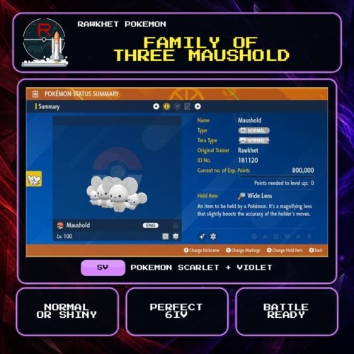 Family of Three Maushold for Pokemon Scarlet and Violet.