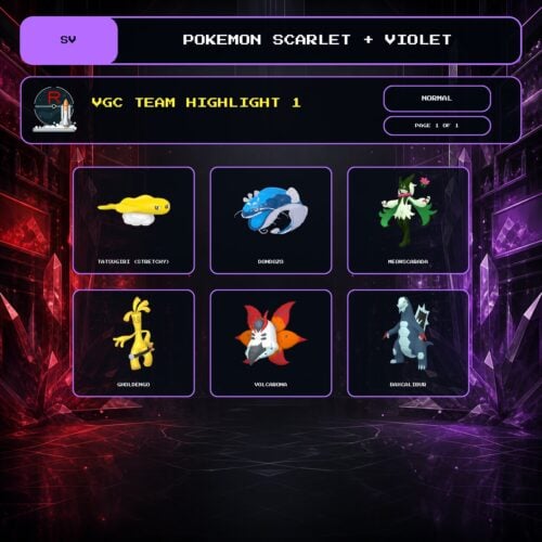 VGC Team Highlight 1, Normal box view for Pokemon Scarlet and Violet.