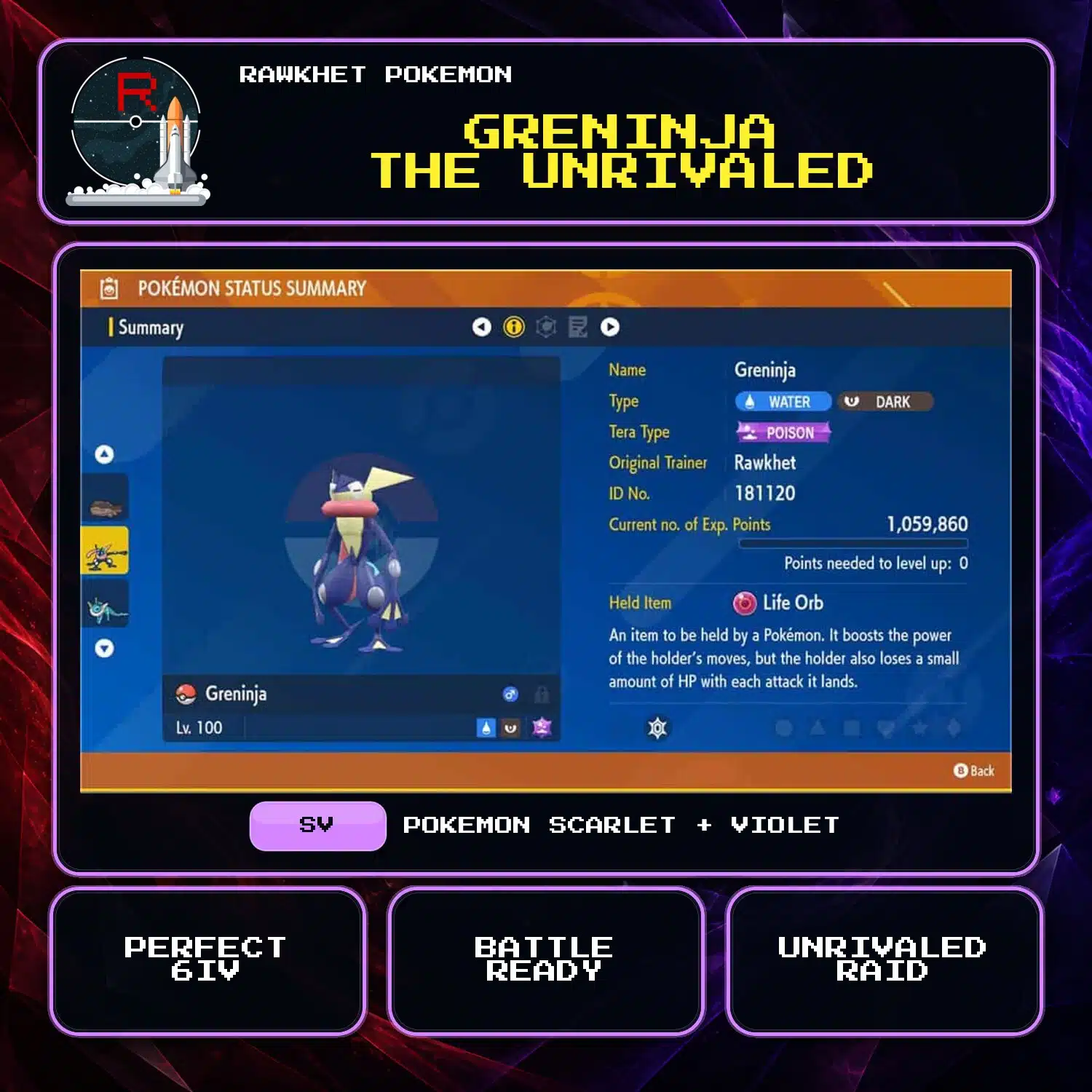 Greninja the Unrivaled for Pokemon Scarlet and Violet Greninja the Unrivaled for Pokemon Scarlet and Violet.