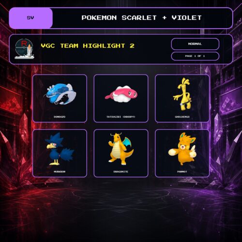 VGC Team Highlight 2, Normal box view for Pokemon Scarlet and Violet.