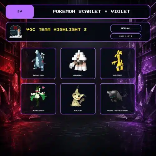 VGC Team Highlight 3, Normal box view for Pokemon Scarlet and Violet.