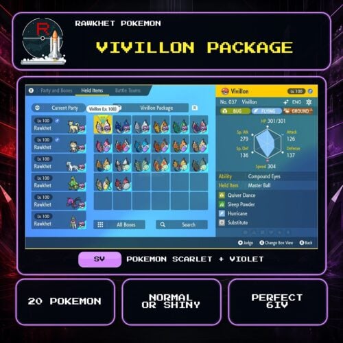 Vivillon Package for Pokemon Scarlet and Violet.