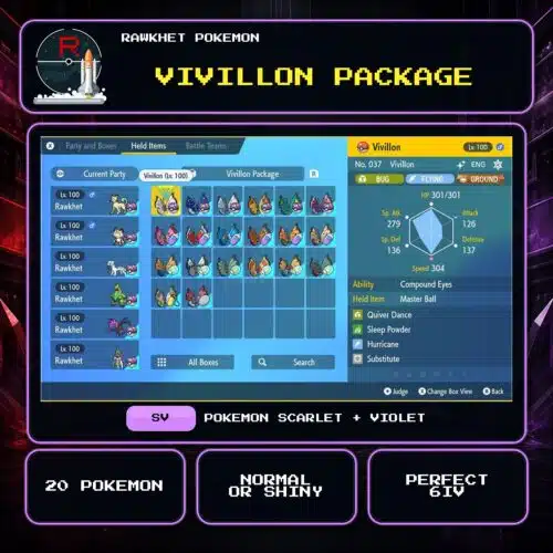 Vivillon Package for Pokemon Scarlet and Violet.