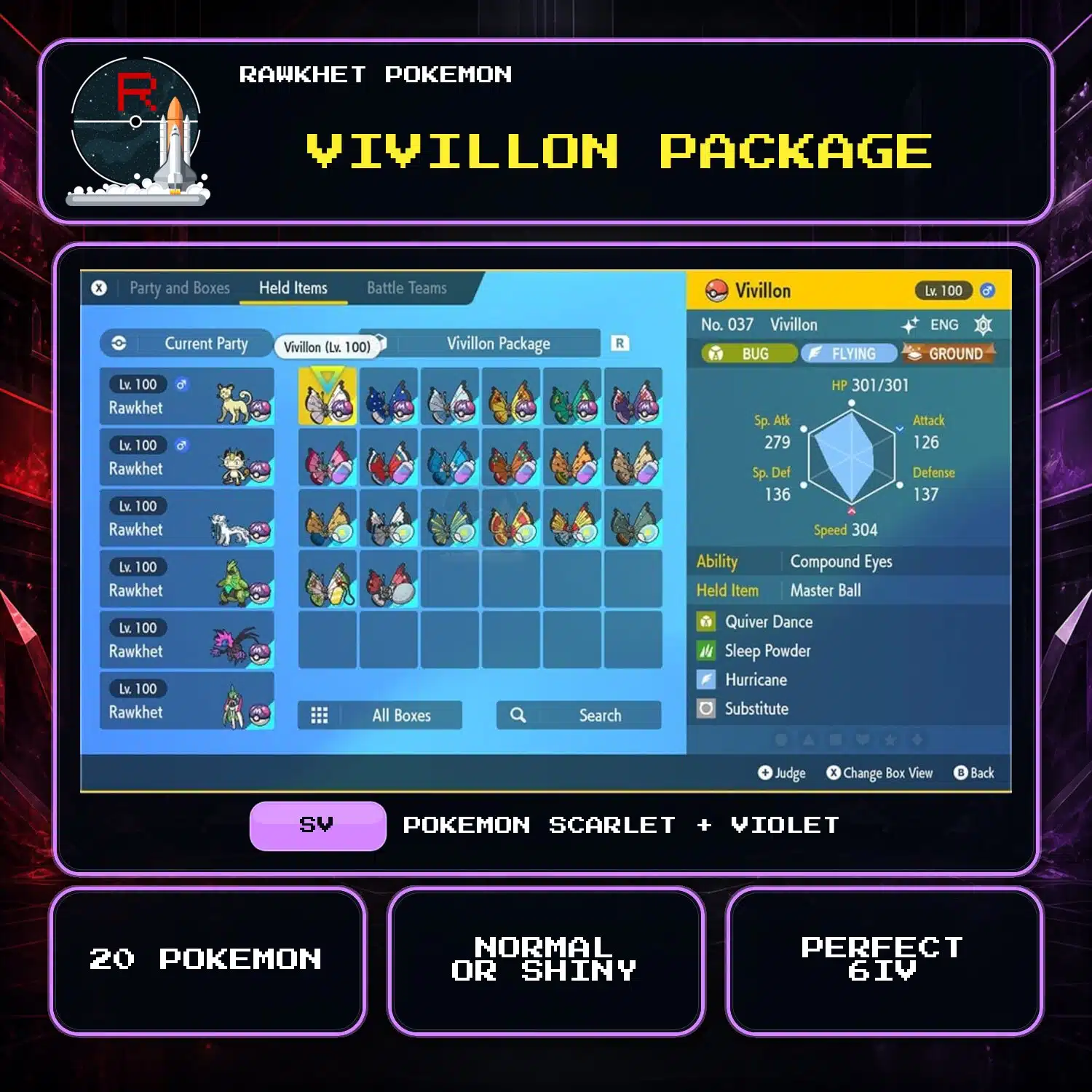 Vivillon Package for Pokemon Scarlet and Violet Vivillon Package for Pokemon Scarlet and Violet.