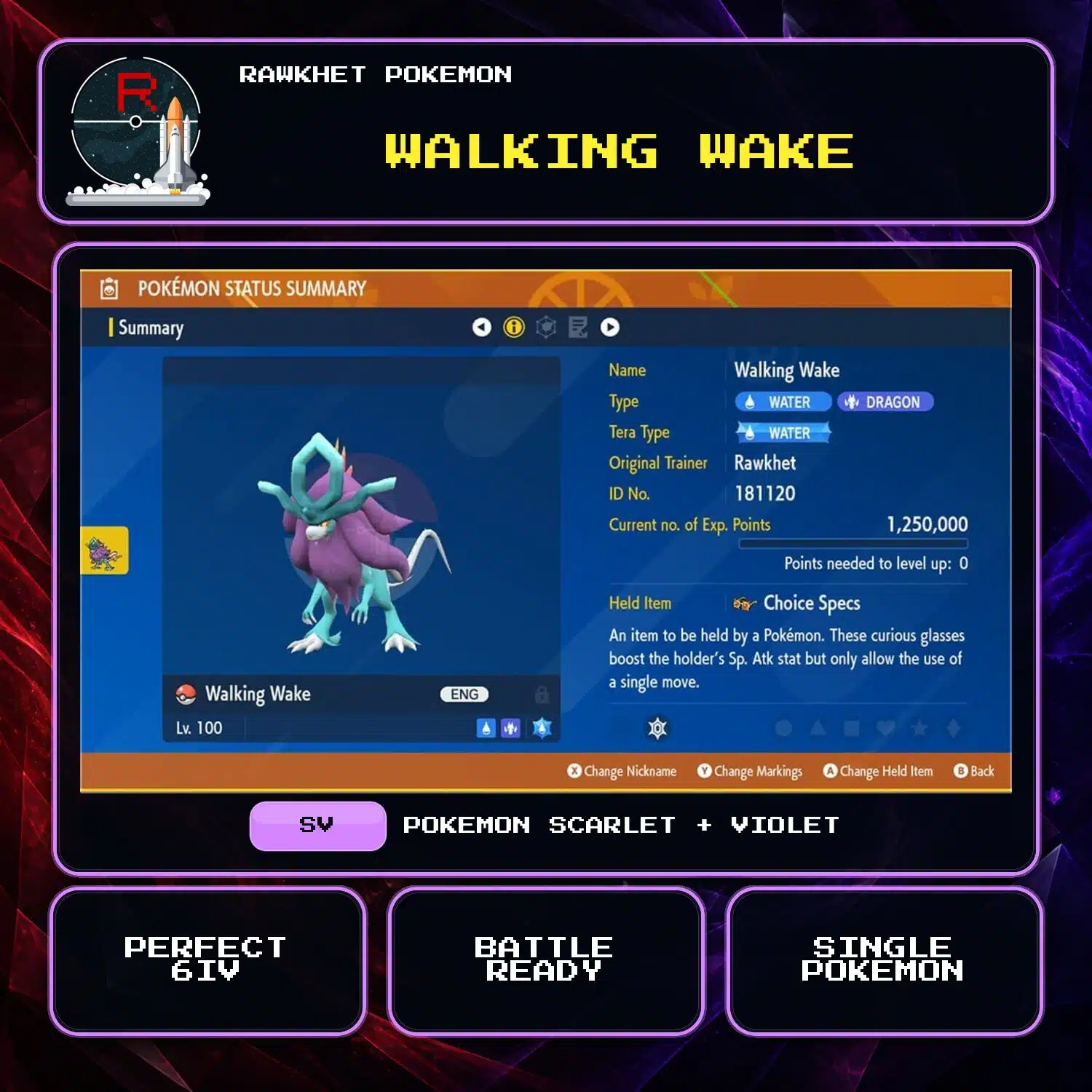 Walking Wake for Pokemon Scarlet and Violet Walking Wake for Pokemon Scarlet and Violet.