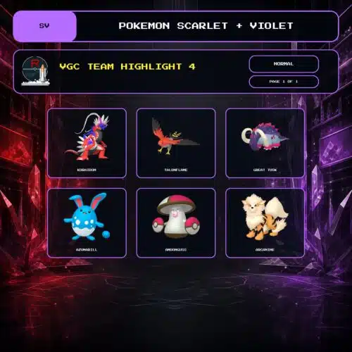 VGC Team Highlight 4, Normal box view for Pokemon Scarlet and Violet.