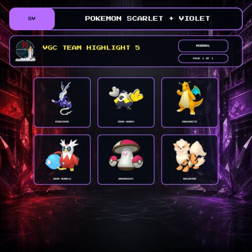VGC Team Highlight 5, Normal box view for Pokemon Scarlet and Violet.