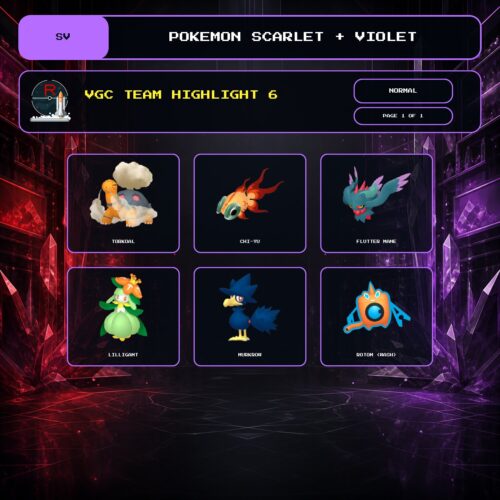 VGC Team Highlight 6, Normal box view for Pokemon Scarlet and Violet.