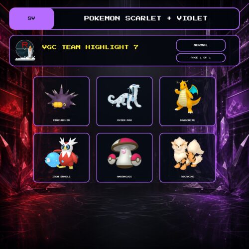 VGC Team Highlight 7, Normal box view for Pokemon Scarlet and Violet.